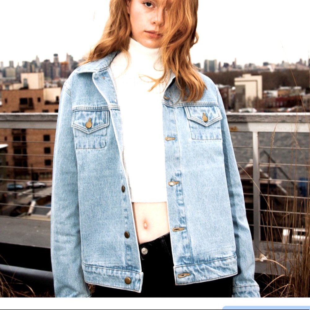 American Apparel Jean Jacket Boyfriend Distressed